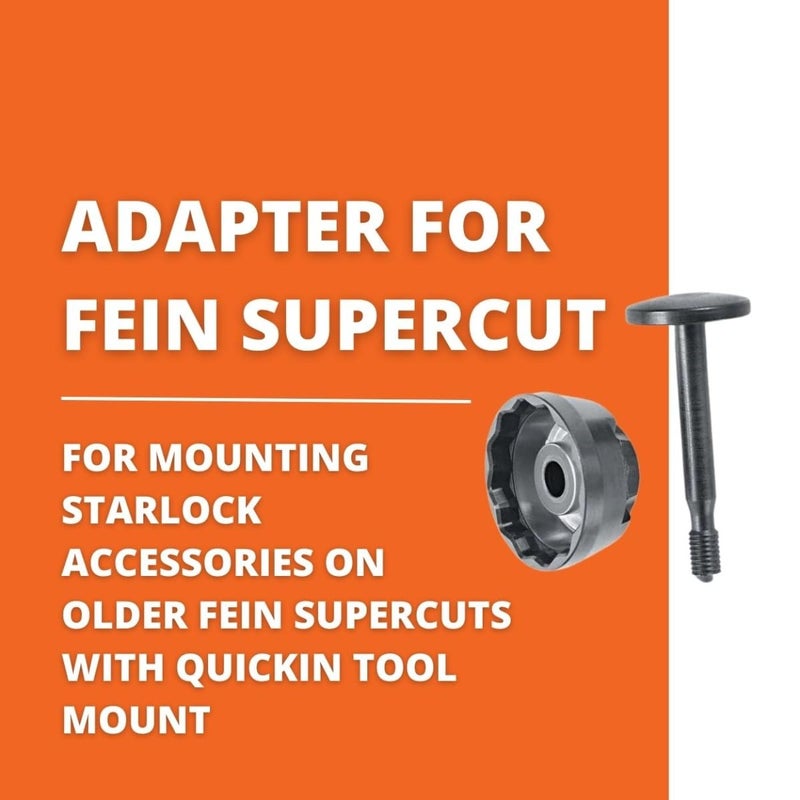 Fein QuickIn Adapter for SuperCut Tools - Seamless, Fast Accessory Changes to Mount Starlock Accessories on Older Fein SuperCut Units, Includes Adapter and Clamping Screw - 35222952050 - Image 2